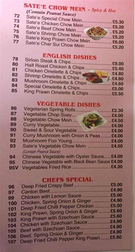 Menu At China Garden Fast Food Penzance