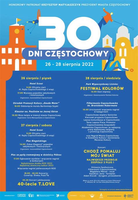 Dni Częstochowy 2023 31 dni Częstochowy plakat