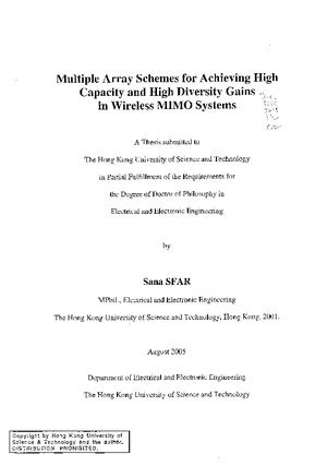 Multiple Array Schemes For Achieving High Capacity And High Diversity