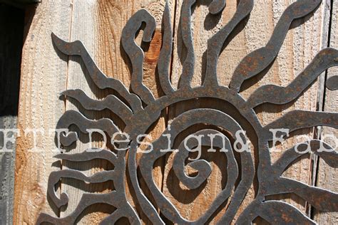 Rustic Sun Indoor Outdoor Wall Decor Recycled Steel Custom Sun Etsy