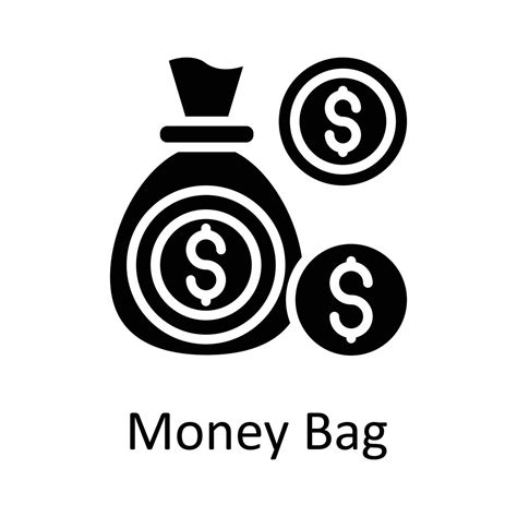 Money Bag Vector Solid Icon Design Illustration Taxes Symbol On White