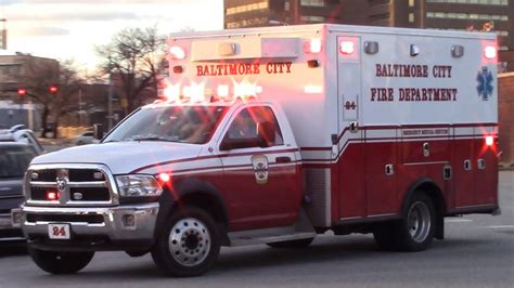 Baltimore City Fire Department Ambulance 24 Responding Youtube