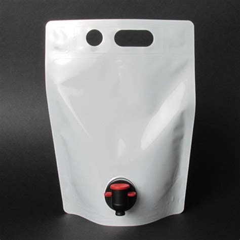 Sp L M L White Stand Up Barrel Pouch With Tap Spout Case