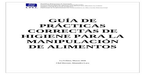 Gu A De Pr Cticas Correctas De Higiene Para La Pdf Document