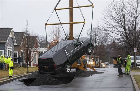 Sinkhole Swallows Car On Eastons South Side Lehighvalleylive