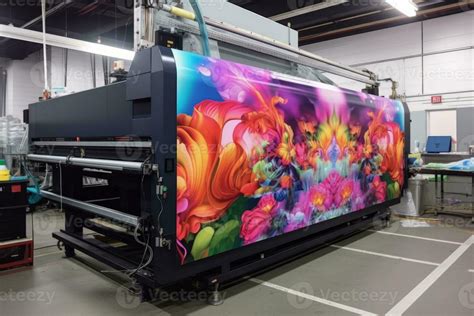 Ultra Wide Format Inkjet Printer Printing Machine During Production Of