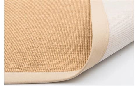 Sisal Teppich Premium 12 Beige Crème mit Bordüre aus Baumwolle