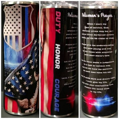 Police Officer S Prayer 20oz Stainless Steel Tumbler Back The Blue