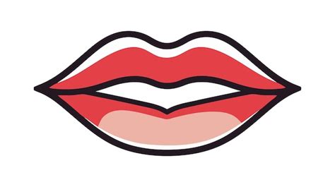 Labios Femeninos Rojos Aislados En Un Fondo Blanco Ilustraci N