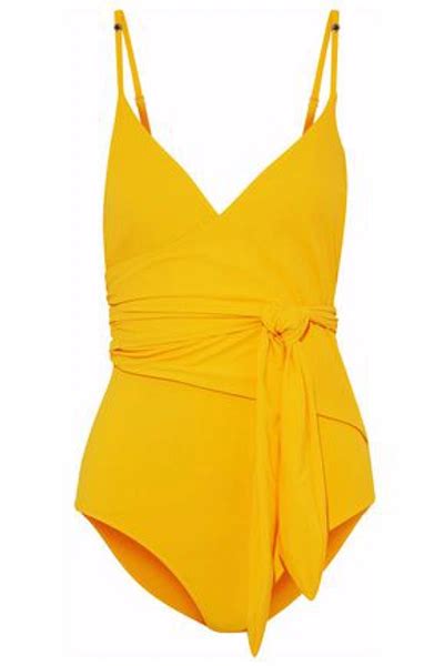 Stella Mccartney Yellow Timeless Basics Wrap Swimsuit Modesens