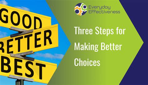 Three Steps For Making Better Choices Everyday Effectiveness