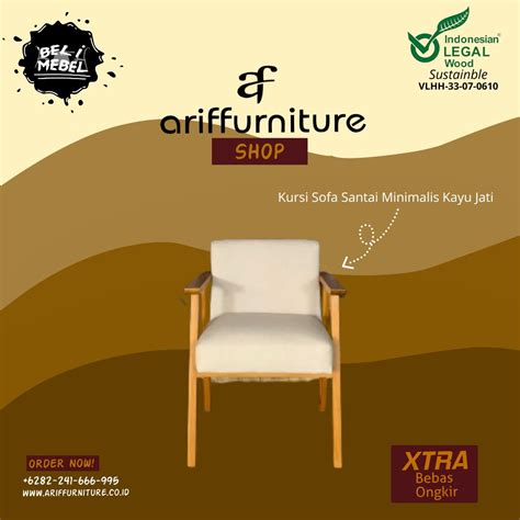 Kursi Sofa Santai Minimalis Kayu Jati Seat Toko Furniture Jepara Jati