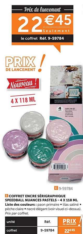 Promo Coffret Encre S Rigraphique Speedball Nuances Pastels X