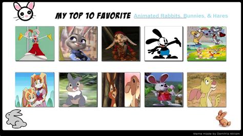 My Top 10 Favorite Animated Rabbits Or Bunnies By Thepirateking64 On