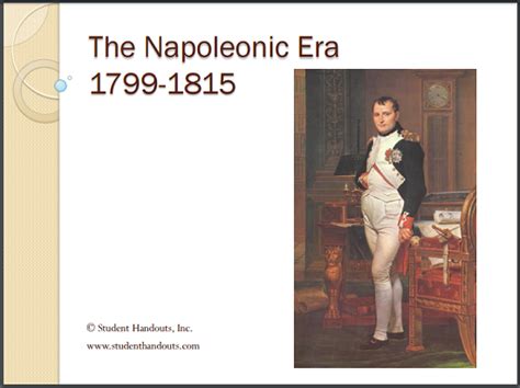 Napoleonic Era 1799 1815 Powerpoint Student Handouts