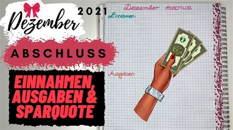 Abschluss Dezember I Einnahmen Ausgaben Sparquote I Meine Echten