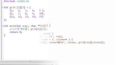 Multidimensional Arrays Welcome To The Course C Programming Youtube