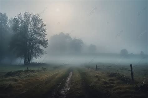 Nature Field At Night With Misty Weather Background, Field At Night ...