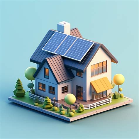 Premium Ai Image Cartoon Solar Panels 3d