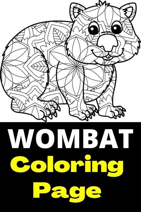 Wombat Illustration Coloring Page T For Wombat Lovers Coloring