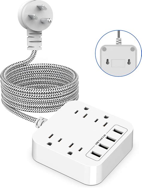 TESSAN Extension Electrica Enchufe Plano Regleta Multicontacto USB C