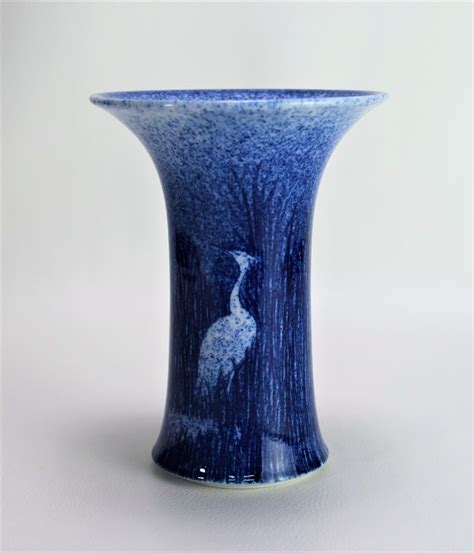 Fukagawa Vase Crane Motif Arita Porcelain Japanese Ceramic Free