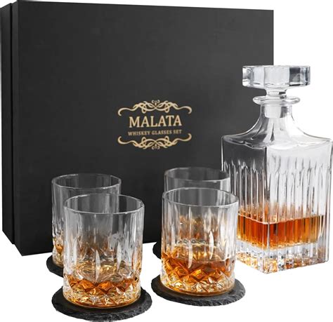 Buy Whiskey Decanter and Glasses Set Crystal Bourbon Decanter Set with ...