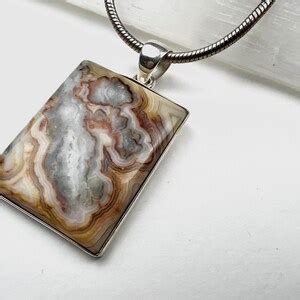 Statement Sterling Silver Crazy Lace Agate Pendant Etsy