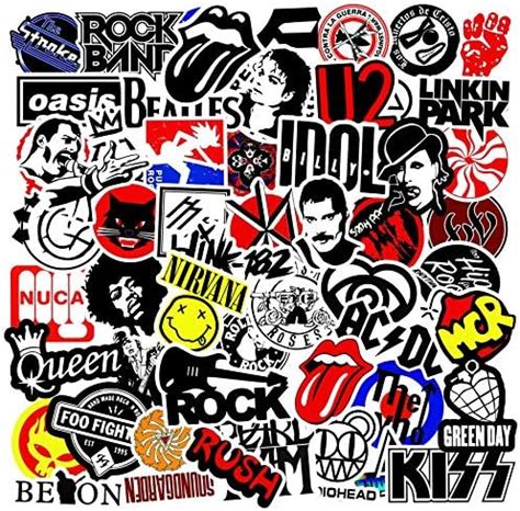 Rock And Roll Stickers 100PCS Trendy Music Band Stickers Packs For