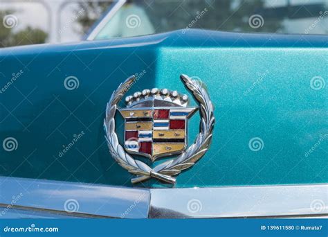 Vintage Cadillac Logo Or Emblem On Green Background Editorial Image ...