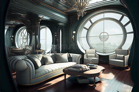 Interior Shot of a Big Bedroom in the Yacht Stock Illustration ...