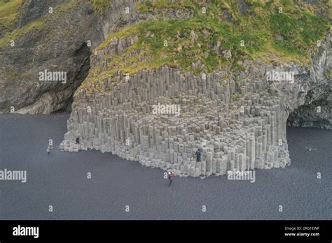 Basalt columns of Reynisfjara from aerial view Stock Photo - Alamy