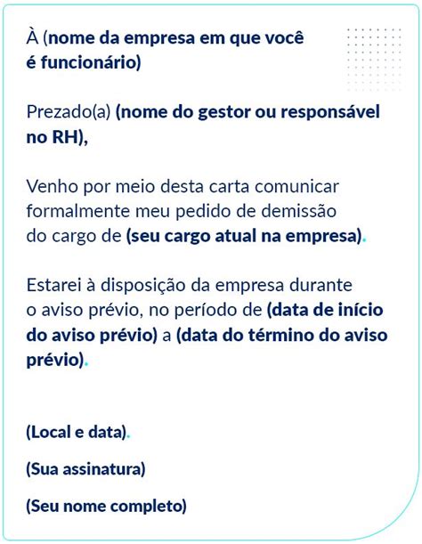 Carta de demissão 5 Modelos simples e seguros para fazer a sua Blog