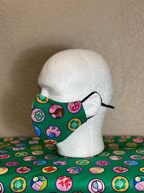 Girl Scouts Face Mask With Nose Wire Elastic With Adjustable Etsy