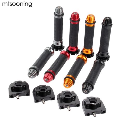 Mtsooning Motorcycle Cnc Handlebar Hand Throttle Grips Tube Lever