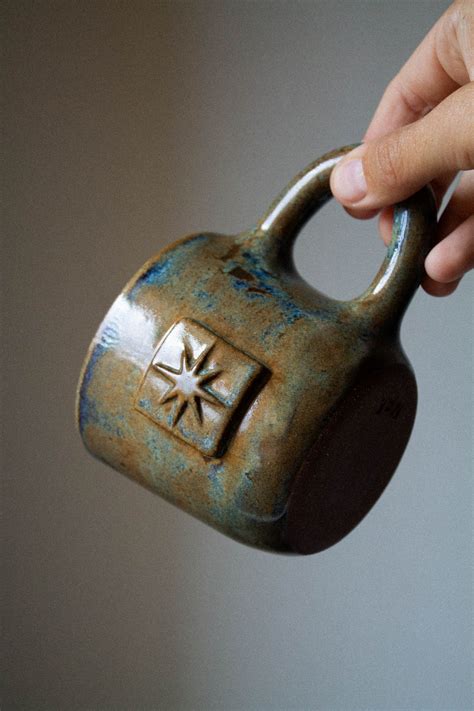 SUN tile glaze mug | handmade, ceramic, unique, mugs, cup, rustic, clay