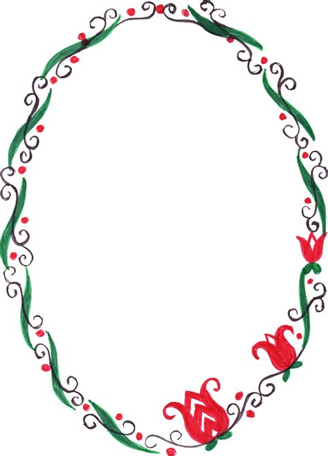 10 Oval Flower Frame Png Transparent