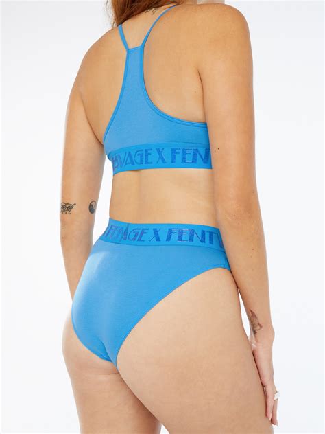 Forever Savage High Leg Bikini In Blue Savage X Fenty Spain