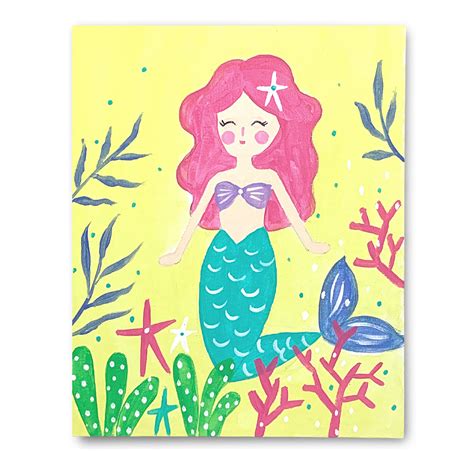 Easy Step by Step Mermaid Painting Lesson, Painting Tutorial Digital ...