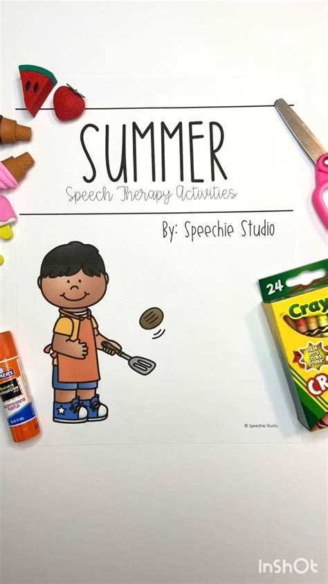 Summer Speech Therapy Workbook For Language And Articulation Goals No Prep