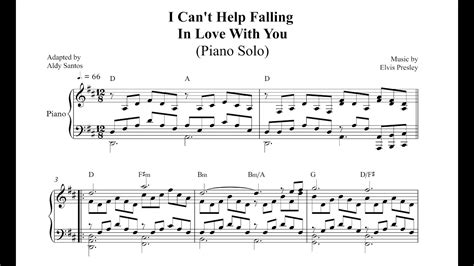 Can't Help Falling In Love - Elvis Presley (Piano Cover) + Sheet Music Accordi - Chordify