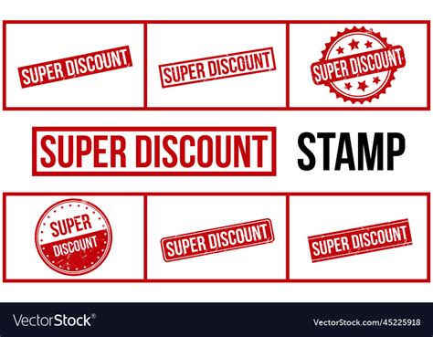 Super Discount Rubber Stamp Set Royalty Free Vector Image