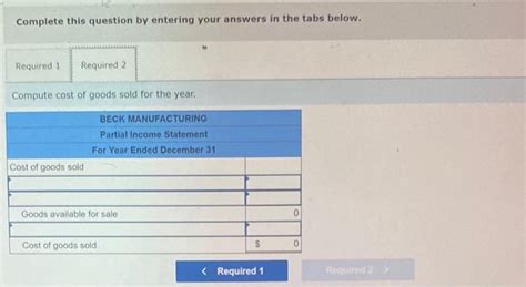 Solved Exercise 14 15 Algo Schedule Of Cost Of Goods