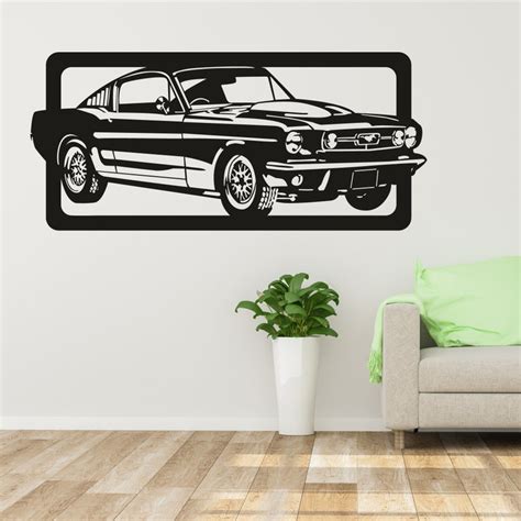 Mustang Car Laser Cut Wall Decor Svg Dxf Cdr Digital Vector File