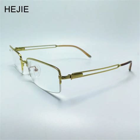 Buy Men Pure Titanium Eyeglasses Frames Brand Half Rim Myopia Optical Glasses