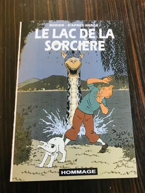 TINTIN PASTICHE LE Lac De La Sorciere Couleur 21X15 Hommage A Herge De