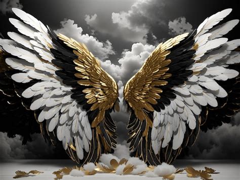 Premium Ai Image Angel Wings Background Digital Backdrop