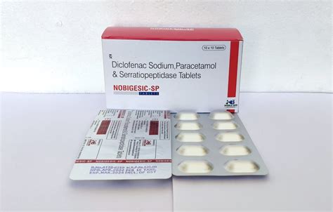 Diclofenac Sodium 50 Mg Paracetamol 325 Mg Serratiopeptidase 15 Mg At Rs 1200box