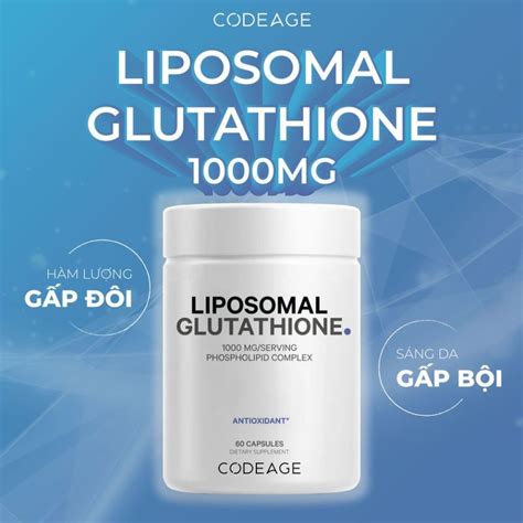 Codeage Liposomal Glutathione 1000mg dưỡng trắng da bớt nám sạm An Trần