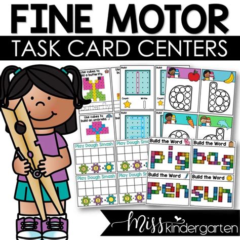 Fine Motor Activities Kindergarten Task Cards Boxes Miss Kindergarten